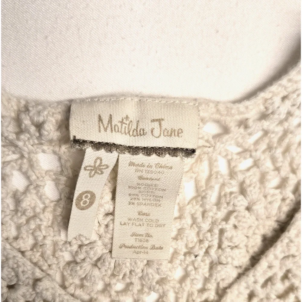 Matilda Jane Sz 8 Tunic Dress Shirt Orchid Crochet Sara Secret Fields Floral